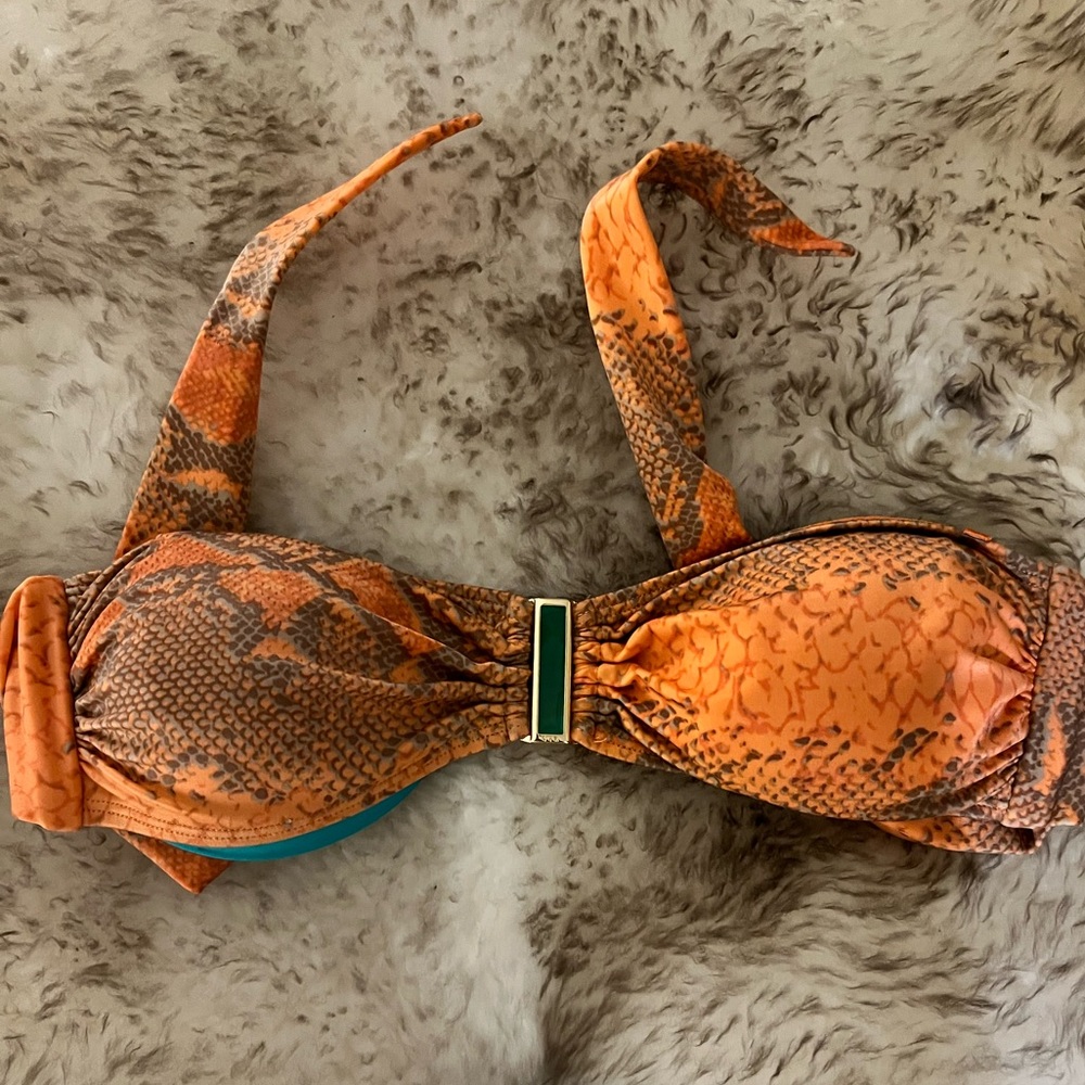 VIX BIKINI TUBE TOP - Orange and Brown Snake Skin Print